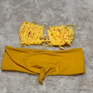 SHEIN Yellow Ruffled Bikini Set